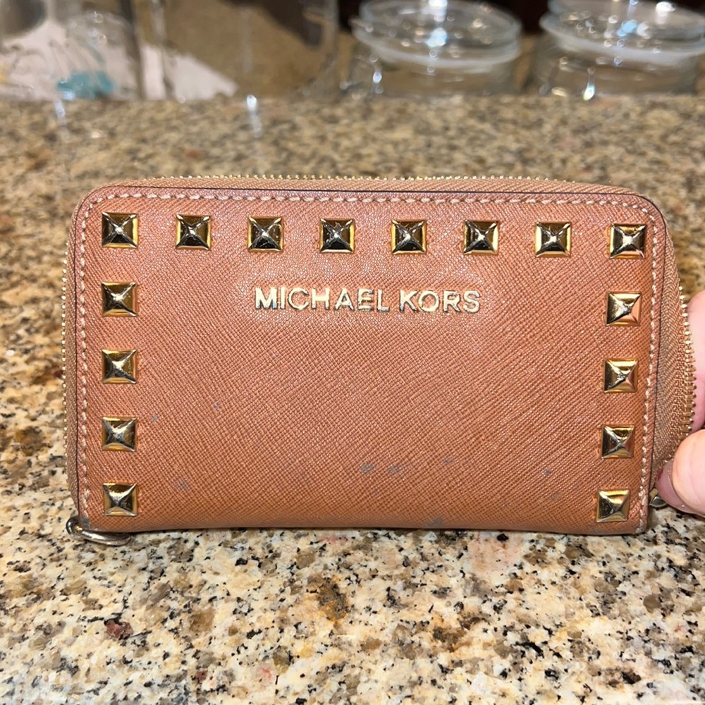 Michael Kors Studded Camel Wallet